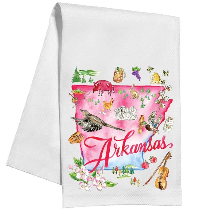 RosanneBeck Collections Arkansas Handpainted Icons Kitchen Towel