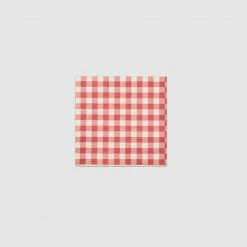Coterie Party Supplies Red Gingham Paper Cocktail Napkins 4th Of July Weekend