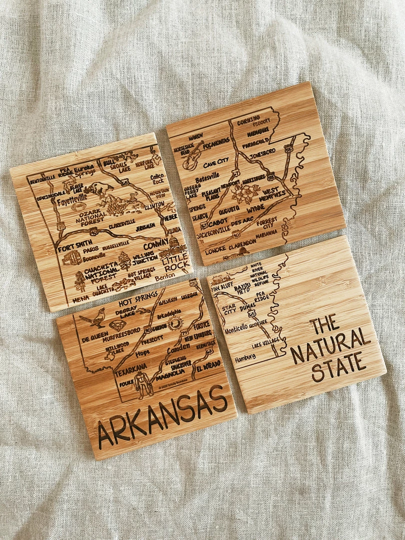 Totally Bamboo Arkansas Puzzle Coaster Set Hostess Gifts