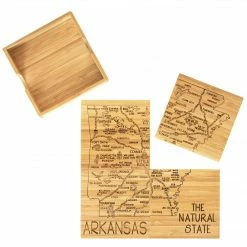 Totally Bamboo Arkansas Puzzle Coaster Set Hostess Gifts