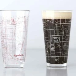 Well Told University Of Arkansas Campus Map Pint Pair