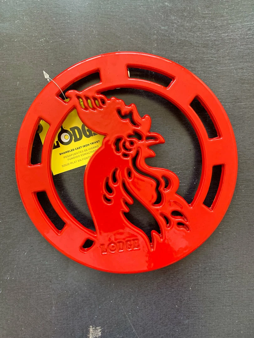 Lodge Enameled Rooster Trivet - 8 Inch Housewarming Gifts