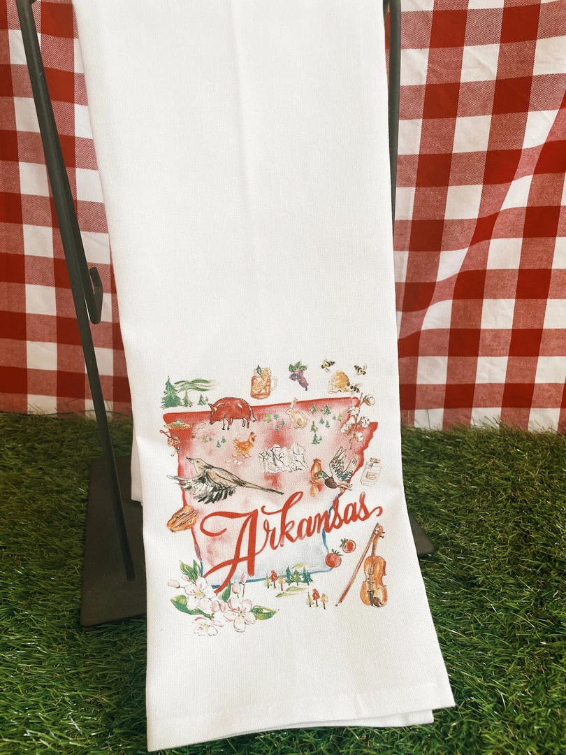 RosanneBeck Collections Arkansas Handpainted Icons Kitchen Towel