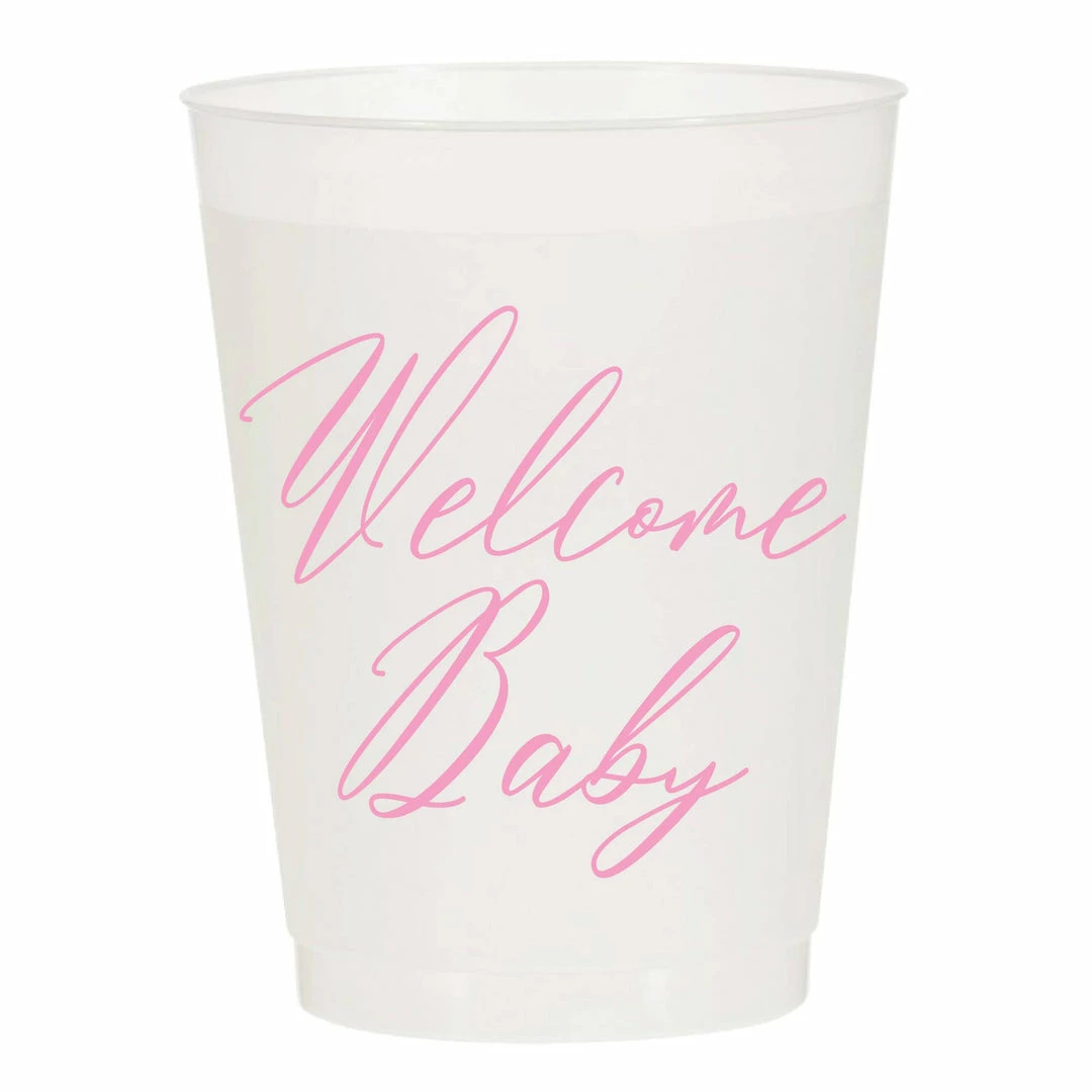 Sip Hip Hooray Welcome Baby Reusable Cups - PInk Gifts For Baby