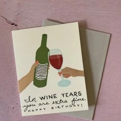 Slightly Stationery Wine Years Card