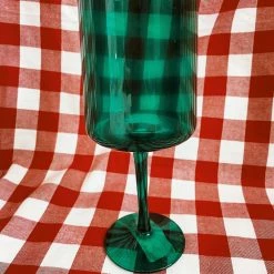 Creative Co-op Colorful Stemmed Wine Glass - Green (PICKUP ONLY)