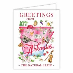 RosanneBeck Collections Arkansas Handpainted Icons Greeting Card Arkansas Razorbacks