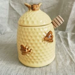 Creative Co-op Bee Skep Honey Jar
