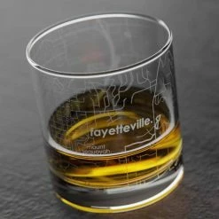 Well Told Gifts For Him Fayetteville, AR Map Rocks Glass