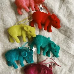 One Hundred Eighty Degress Arkansas Razorbacks Flocked Pig Ornament - Purple