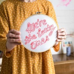 Cotton Clara: We're The Lucky Ones Embroidery Hoop Kit Gifts For Her