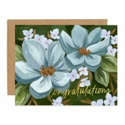 1canoe2 | One Canoe Two Paper Co. Blue Floral Congrats Card Paper Goods