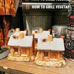 Creative Co-op Log Cabin Salt + Pepper Shakers Kitchenware