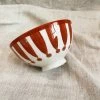 Creative Co-op Red Stripe W/ Dot Latte Bowl