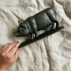 One Hundred Eighty Degress Cast Iron Pig Doorstop