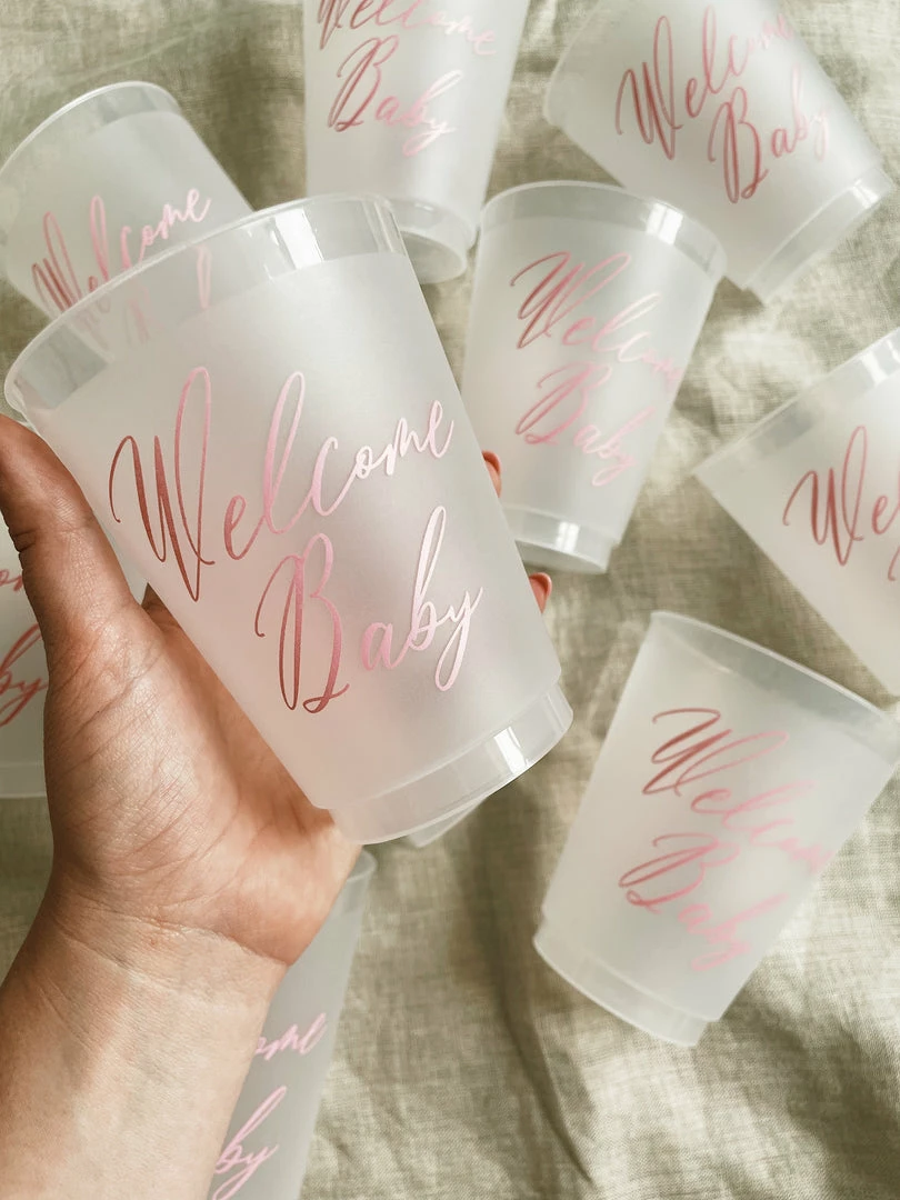 Sip Hip Hooray Welcome Baby Reusable Cups - PInk Gifts For Baby