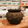 Creative Co-op Decor Black Terracotta Vase With Raised Dots - PICKUP ONLY