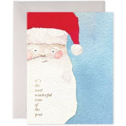 Creative Co-op Paper Goods Vintage Santa Greeting Card