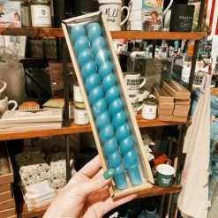 Creative Co-op Decor Twisted Taper Candles - Blue