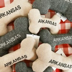 Hither Rabbit Arkansas Tan Tweed Dog Toy - Large Arkansas Razorbacks