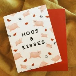 Slightly Stationery Hogs And Kisses Card