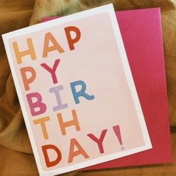 Slightly Stationery Birthday Block Letters Card