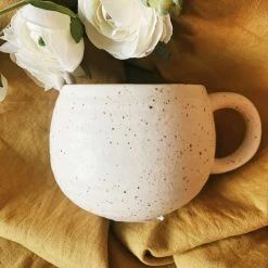 Creative Co-op Mugs White Speckled Stoneware Mug
