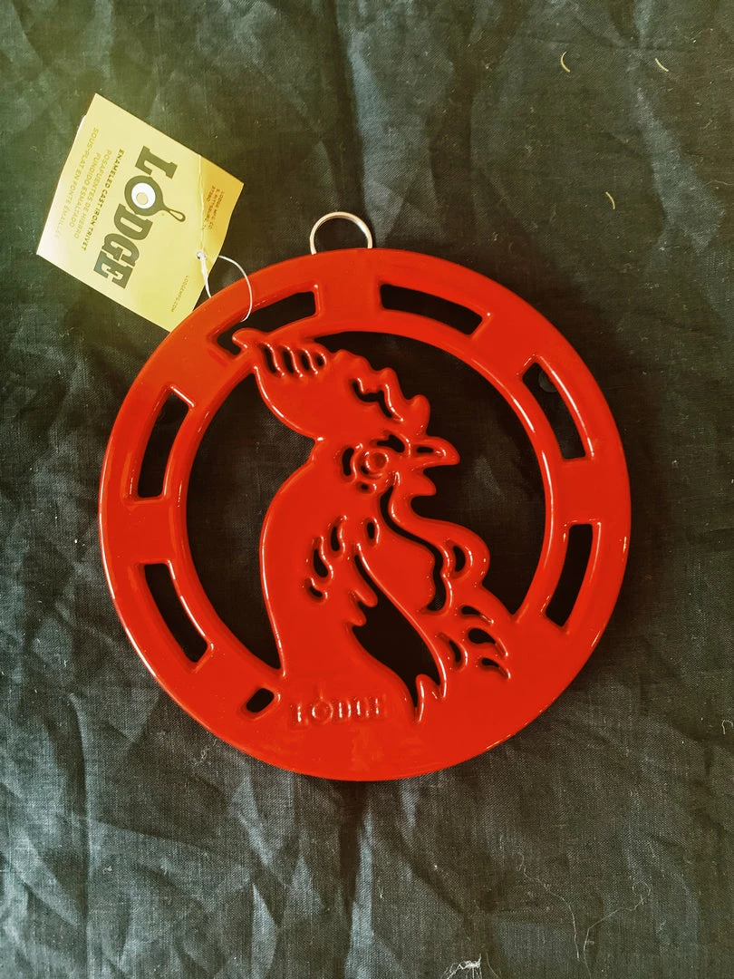 Lodge Enameled Rooster Trivet - 8 Inch Housewarming Gifts