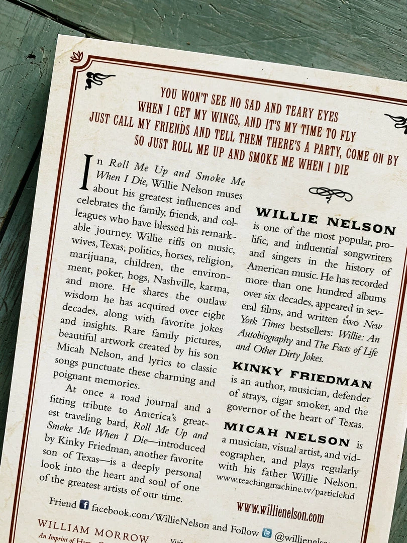 Harper Collins Roll Me Up And Smoke Me When I Die Gifts For Him