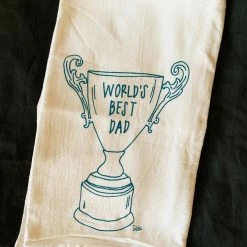 Girls Can Tell Dad Trophy Tea Towel Kitchenware