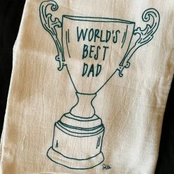 Girls Can Tell Dad Trophy Tea Towel Kitchenware