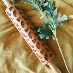 Kitchenware Humble Elephant: Watermelon Embossing Maple Rolling Pin