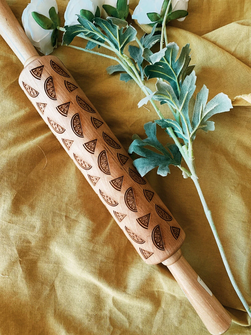 Kitchenware Humble Elephant: Watermelon Embossing Maple Rolling Pin
