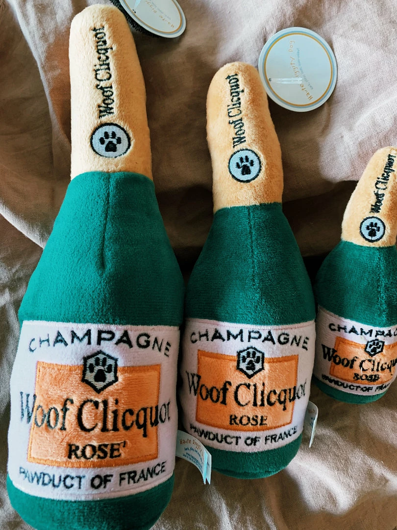 Haute Diggity Dog Woof Clicquot Rose' Champagne Bottle - Large 2022 Graduation