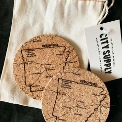 Well Told Arkansas Cork Coasters - Set Of 2 Gifts For Him