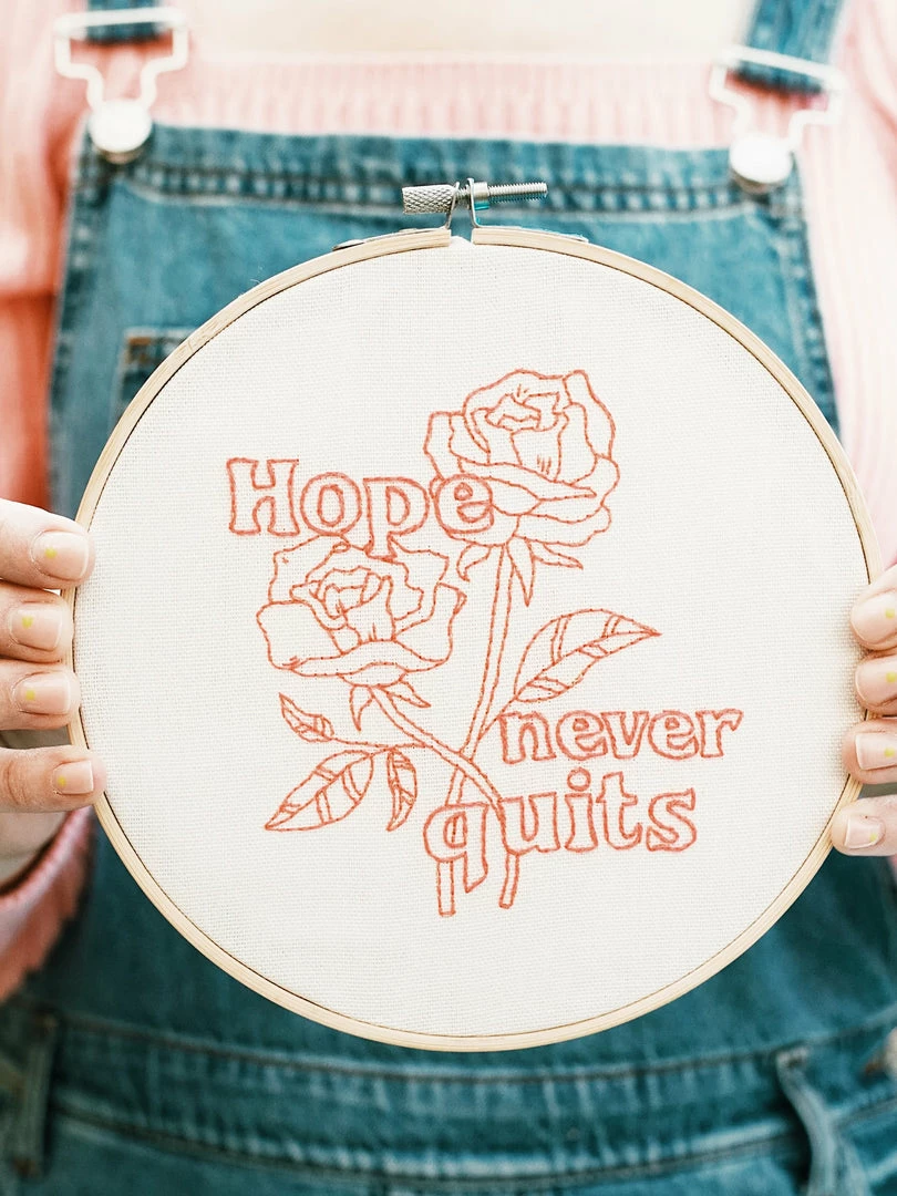 Cotton Clara: Hope Never Quits Embroidery Kit