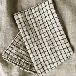 Creative Co-op Black + White Grid Tea Towel Kitchenware