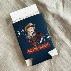 Sip Hip Hooray Dolly For President Watercolor Drink Sleeve Gifts For Her