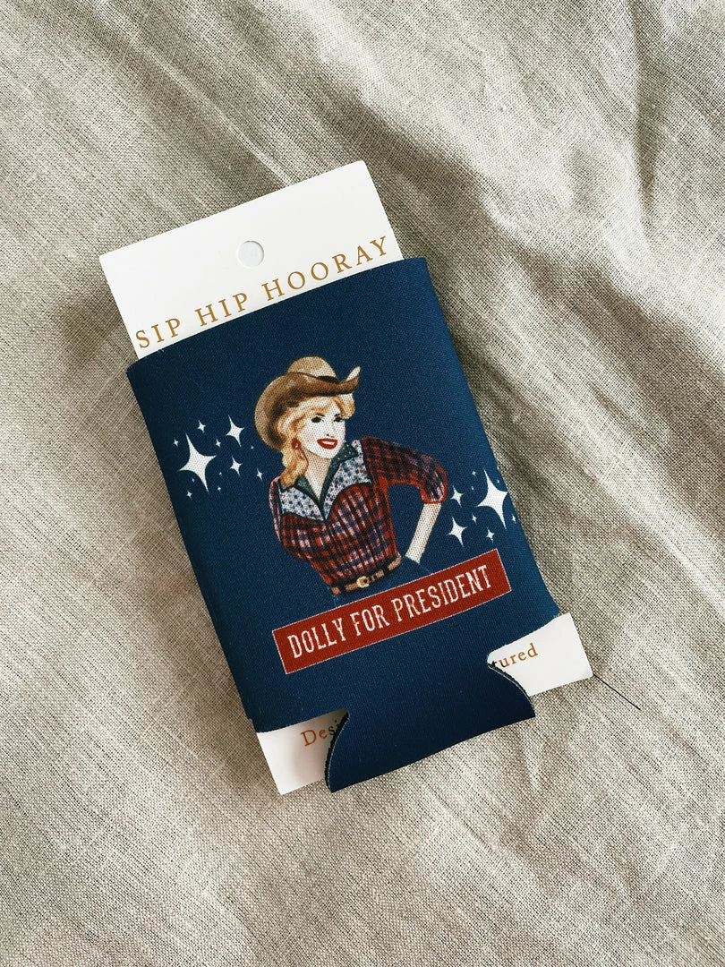 Sip Hip Hooray Dolly For President Watercolor Drink Sleeve Gifts For Her