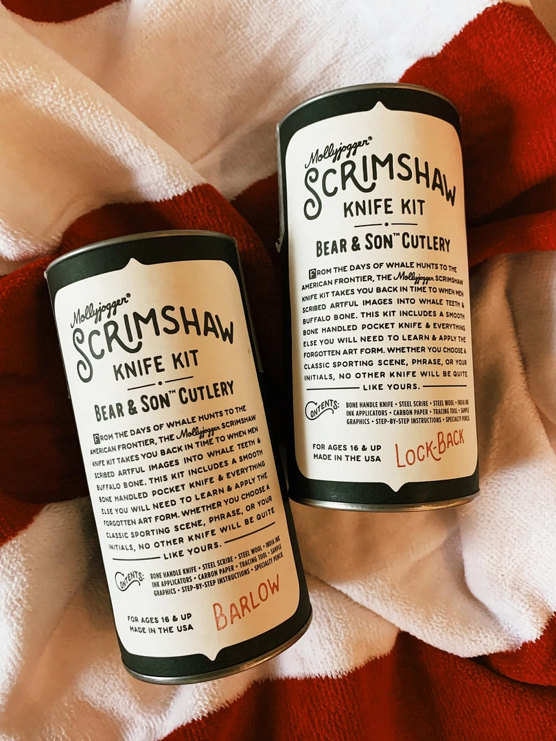 Mollyjogger: Bear & Son Knife + Scrimshaw Kit Lake