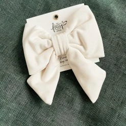 The Foggy Dog Pets Ivory Velvet Lady Dog Bow - Large