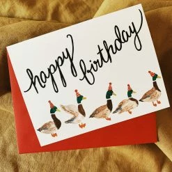 Slightly Stationery Slightly Stationary Duck Parade Birthday Card