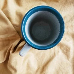 Creative Co-op Blue Stoneware Mug With Dots