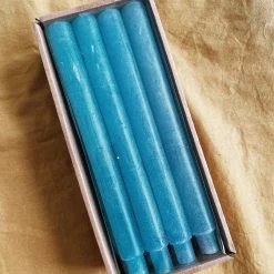 Creative Co-op Set Of 12 Blue Taper Candles