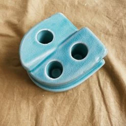 Creative Co-op Aqua Taper Candle Holder