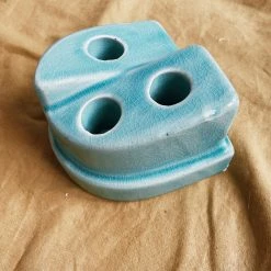 Creative Co-op Aqua Taper Candle Holder