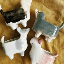 Creative Co-op Ceramic Dog Planter