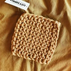 CREATIVE COOP Crocheted Pot Holder - Yellow Kitchenware