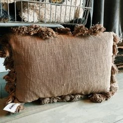 Creative Co-op Woven Slub Lumbar Pillow - Brown