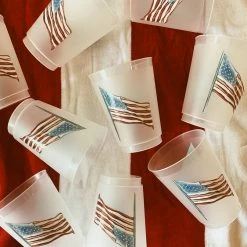 Sip Hip Hooray American Flag Watercolor Reusable Cups